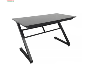 Bàn Gaming Chữ Z Kiểu Chân Sắt Đen – Mặt Bàn Đen