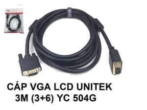 Cáp VGA Cao Cấp LCD Unitek Chống Nhiễu 3M Y504A - Y504G